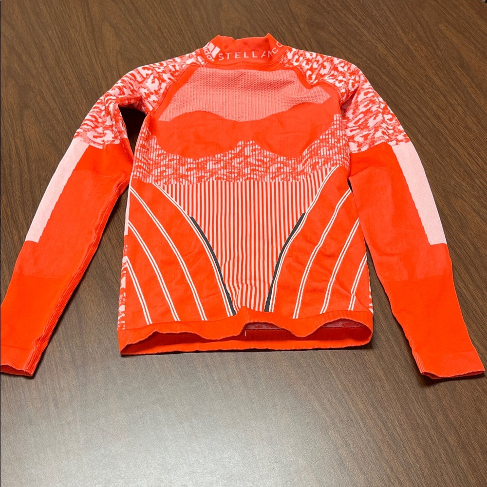 Stella McCartney Adidas Vibrant Orange‎ long sleeve top, size extra small